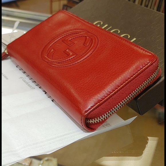❤️SOLD❤️ Red Gucci😍GG Zippy Wallet Organizer with Box - Picture 3 of 15